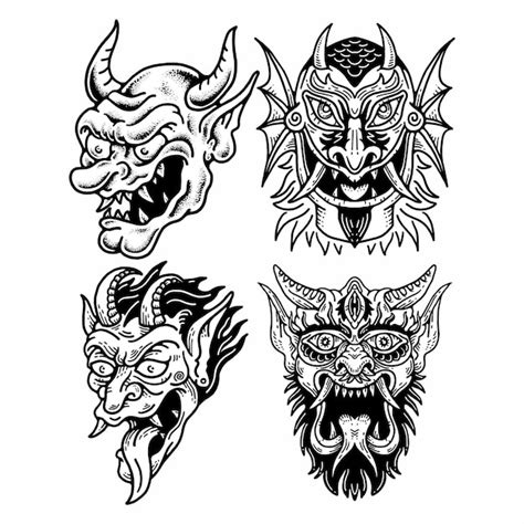 demon tattoo flash